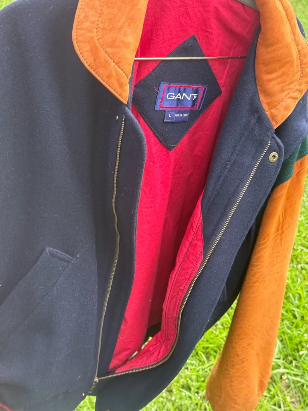 Vintage Gant Colorblock Wool Varsity Jacket Leather Sleeves - Picture 5 of 15